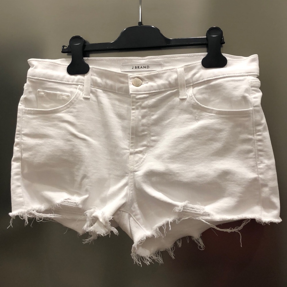 J Brand White Cut-offs